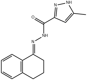 N'-[3,4-dihydro-1(2H)-naphthalenylidene]-3-methyl-1H-pyrazole-5-carbohydrazide 구조식 이미지