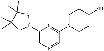 6-(4-HYDROXYPIPERIDIN-1-YL)PYRAZINE-2-BORONIC ACID PINACOL ESTER 구조식 이미지