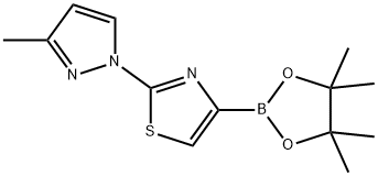 2-(3-methyl-1H-pyrazol-1-yl)-4-(4,4,5,5-tetramethyl-1,3,2-dioxaborolan-2-yl)thiazole Structure