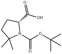 (R)-1-(tert-butoxycarbonyl)-5,5-dimethylpyrrolidine-2-carboxylic acid Structure