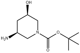 (3S,5R)-3-Amino-5-hydroxy-piperidine-1-carboxylic acid tert-butyl ester Structure