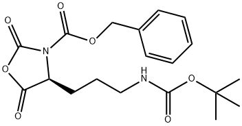benzyl (S)-4-(3-((tert-butoxycarbonyl)amino)propyl)-2,5-dioxooxazolidine-3-carboxylate Structure