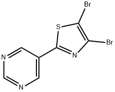4,5-Dibromo-2-(5-pyrimidyl)thiazole Structure