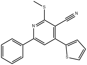 2-(methylsulfanyl)-6-phenyl-4-(2-thienyl)nicotinonitrile 구조식 이미지