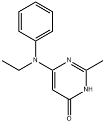 6-(Ethyl(phenyl)amino)-2-methylpyrimidin-4(3H)-one Structure