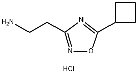 [2-(5-Cyclobutyl-1,2,4-oxadiazol-3-yl)ethyl]amine hydrochloride 구조식 이미지