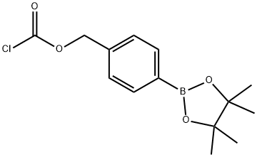 Carbonochloridic acid, [4-(4,4,5,5-tetramethyl-1,3,2-dioxaborolan-2-yl)phenyl]methyl ester 구조식 이미지