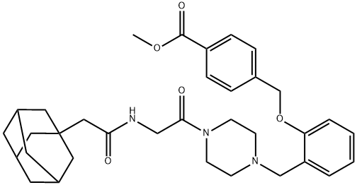 methyl 4-(2-{[4-(2-{2-[(3r)-adamantan-1-yl]acetamido}acetyl)piperazin-1-yl]methyl}phenoxymethyl)benzoate Structure
