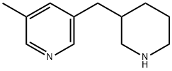 Pyridine, 3-methyl-5-(3-piperidinylmethyl)- Structure