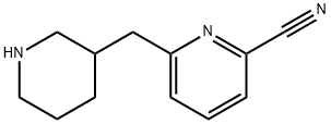 2-Pyridinecarbonitrile, 6-(3-piperidinylmethyl)- Structure