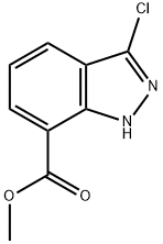 3-Chloro-1H-indazole-7-carboxylic acid methyl ester 구조식 이미지