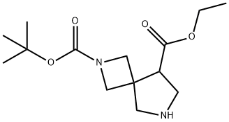 2,6-DIAZA-SPIRO[3.4]OCTANE-2,8-DICARBOXYLIC ACID 2-TERT-BUTYL ESTER 8-ETHYL ESTER 구조식 이미지