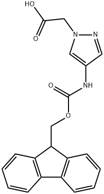 2-[4-({[(9H-fluoren-9-yl)methoxy]carbonyl}amino)-1H-pyrazol-1-yl]acetic acid Structure