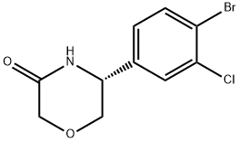 (5R)-5-(4-BROMO-3-CHLOROPHENYL)MORPHOLIN-3-ONE Structure