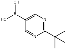 2-(tert-Butyl)pyrimidine-5-boronic acid 구조식 이미지