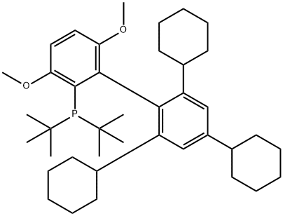 Phosphine, bis(1,1-dimethylethyl)(2',4',6'-tricyclohexyl-3,6-dimethoxy[1,1'-biphenyl]-2-yl)- Structure