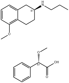 (S)-1,2,3,4-tetrahydro-5-methoxy-N-propyl-naphthalen-2-ammonium (S)-2-methoxy-2-phenylacetate 구조식 이미지