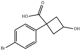 Cyclobutanecarboxylic acid, 1-(4-bromophenyl)-3-hydroxy- Structure