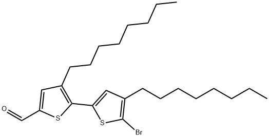 [2,2'-Bithiophene]-5-carboxaldehyde, 5'-bromo-3,4'-dioctyl- Structure