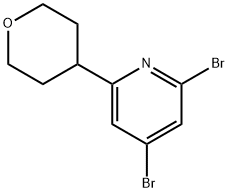 2,4-Dibromo-6-(4-tetrahydropyranyl)pyridine 구조식 이미지