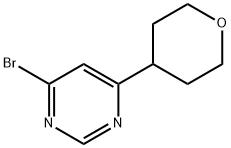 4-Bromo-6-(4-tetrahydropyranyl)pyrimidine Structure