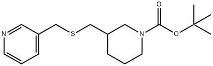 tert-butyl 3-(((pyridin-3-ylmethyl)thio)methyl)piperidine-1-carboxylate 구조식 이미지