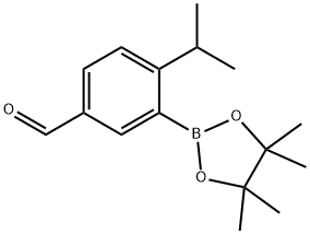 Benzaldehyde, 4-(1-methylethyl)-3-(4,4,5,5-tetramethyl-1,3,2-dioxaborolan-2-yl)- 구조식 이미지