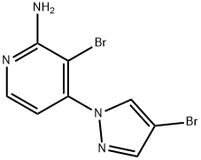4-Bromo-1-(2-amino-3-bromo-4-pyridyl)pyrazole Structure
