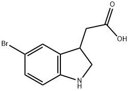 2-(5-bromo-2,3-dihydro-1H-indol-3-yl)acetic acid Structure