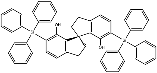 (R)-2,2',3,3'-Tetrahydro-6,6'-bis(triphenylsilyl)-1,1'-spirobi[1H-indene]-7,7'-diol,99%e.e. 구조식 이미지