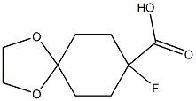 8-fluoro-1,4-dioxaspiro[4.5]decane-8-carboxylic acid Structure