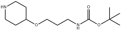 tert-butyl N-[3-(piperidin-4-yloxy)propyl]carbamate Structure