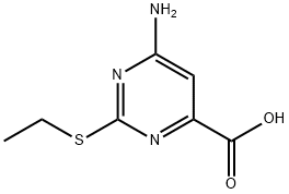 6-amino-2-(ethylsulfanyl)pyrimidine-4-carboxylic acid 구조식 이미지