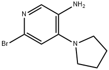 2-Bromo-5-amino-4-(pyrrolidino)pyridine Structure