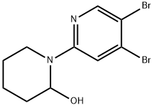 3,4-Dibromo-6-(2-hydroxypiperidin-1-yl)pyridine 구조식 이미지