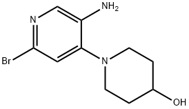 2-Bromo-5-amino-4-(4-hydroxypiperidin-1-yl)pyridine Structure