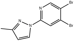 3,4-Dibromo-6-(3-methyl-1H-pyrazol-1-yl)pyridine Structure