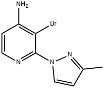 3-BROMO-2-(3-METHYL-1H-PYRAZOL-1-YL)PYRIDIN-4-AMINE 구조식 이미지