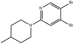 3,4-Dibromo-6-(4-methylpiperidin-1-yl)pyridine 구조식 이미지