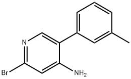 2-Bromo-4-amino-5-(3-tolyl)pyridine 구조식 이미지