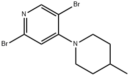 2,5-Dibromo-4-(4-methylpiperidin-1-yl)pyridine 구조식 이미지