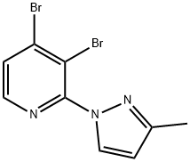 3,4-Dibromo-2-(3-methyl-1H-pyrazol-1-yl)pyridine Structure
