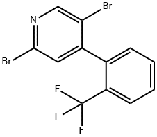 2,5-Dibromo-4-(2-trifluoromethylphenyl)pyridine 구조식 이미지