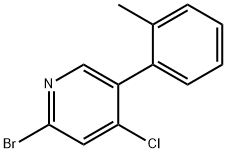2-Bromo-4-chloro-5-(2-tolyl)pyridine 구조식 이미지