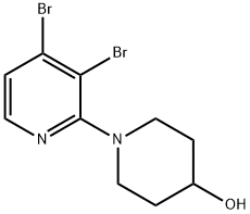 3,4-Dibromo-2-(4-hydroxypiperidin-1-yl)pyridine Structure