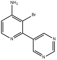 3-BROMO-2-(PYRIMIDIN-5-YL)PYRIDIN-4-AMINE 구조식 이미지