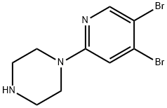 3,4-Dibromo-6-(piperazin-1-yl)pyridine Structure