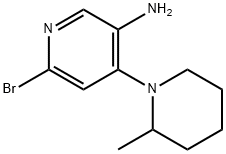 2-Bromo-5-amino-4-(2-methylpiperidin-1-yl)pyridine Structure