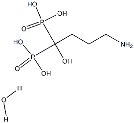 (4-amino-1-hydroxy-1-phosphonobutyl)phosphonic acid hydrate Structure