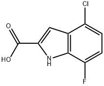 4-chloro-7-fluoro-1H-indole-2-carboxylic acid 구조식 이미지